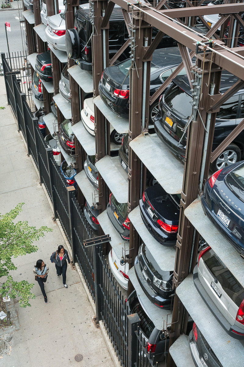 Vertical parking lot.