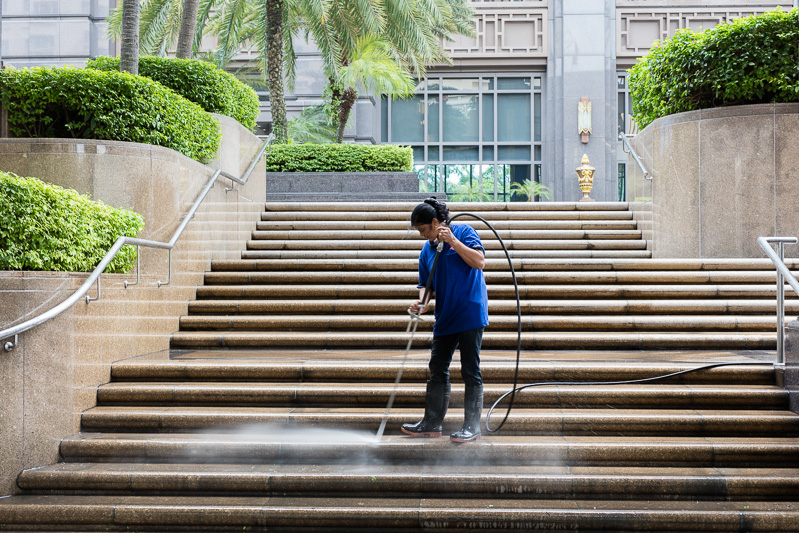 Power Washing Steps, Parkview Square, North Bridge Road