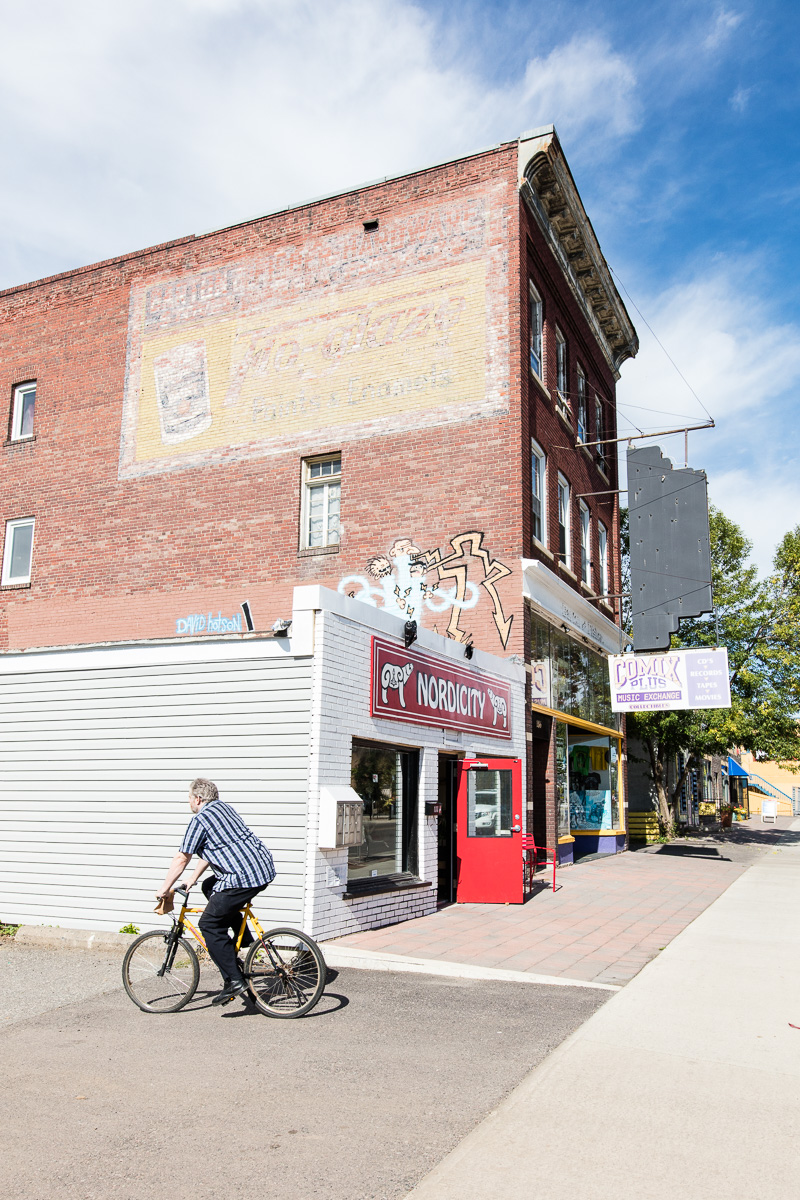 Cycling off Algoma Street, Thunder Bay