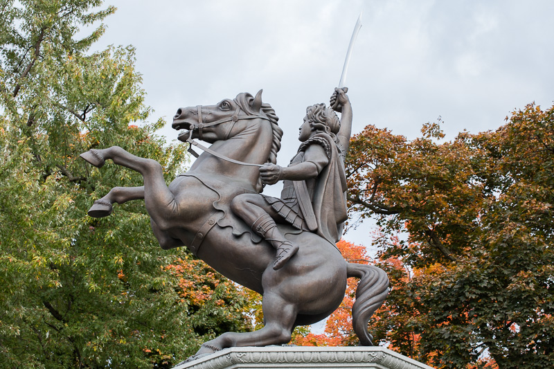 Alexander the Great equestrian statue in Mt. Pleasant Cemetery, Toronto