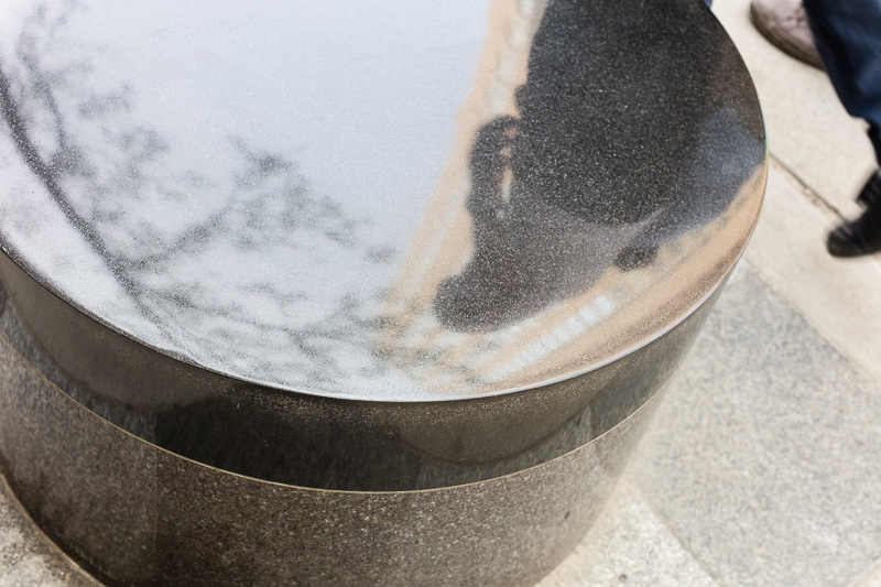 Reflection from polished granite, Avenue Road, Toronto