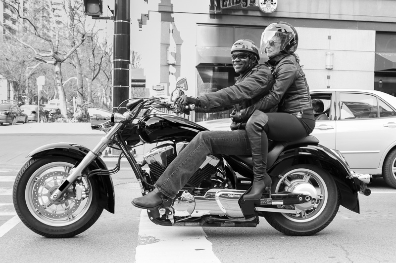 couple on motorcycle