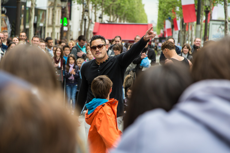 Street Performer with Children