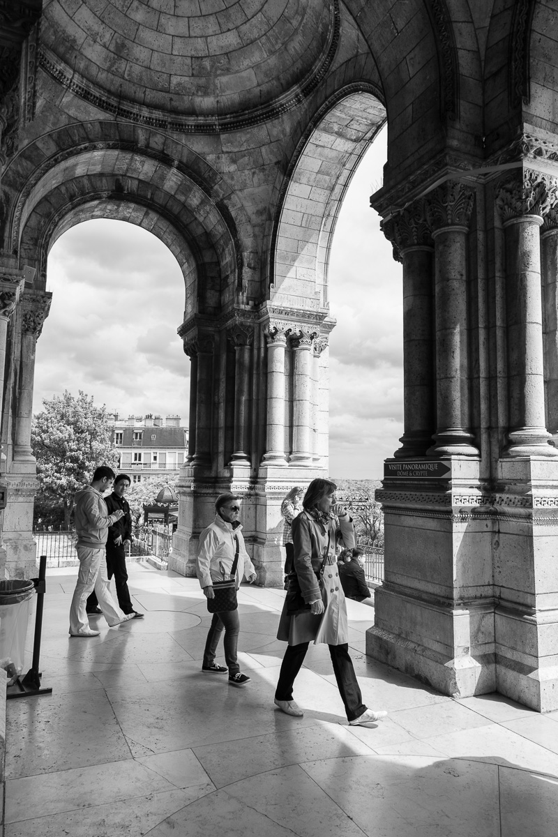 People exiting Sacré-Coeur