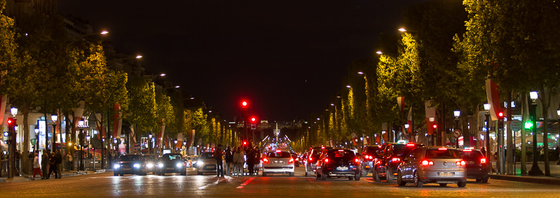 View down the Champs-Élysées to the Place Concord