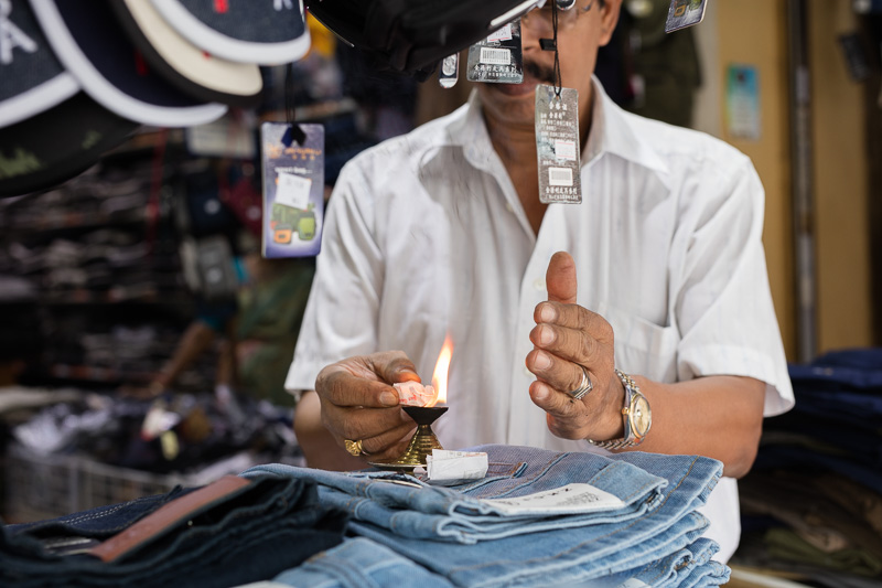 Merchant Lights Flame, Serangoon Road, Little India, Singapore