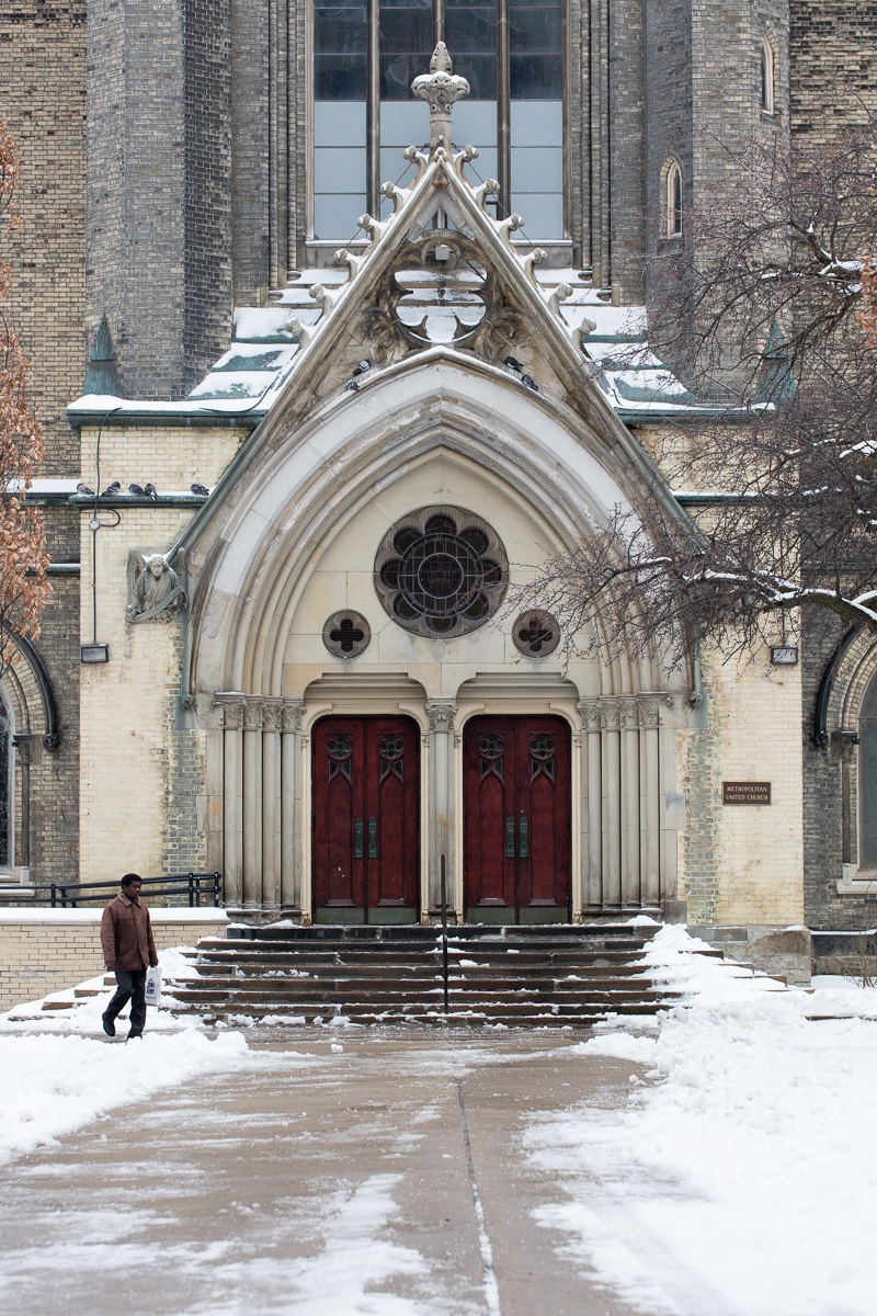 Entrance to Metropolitan United Church, Toronto