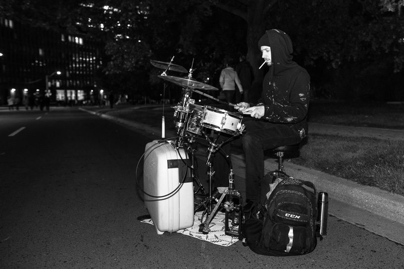 Playing the drums at Toronto's Scotiabank Nuit Blanche 2015