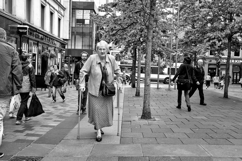 Woman With Canes, Sauchiehall Street, Glasgow