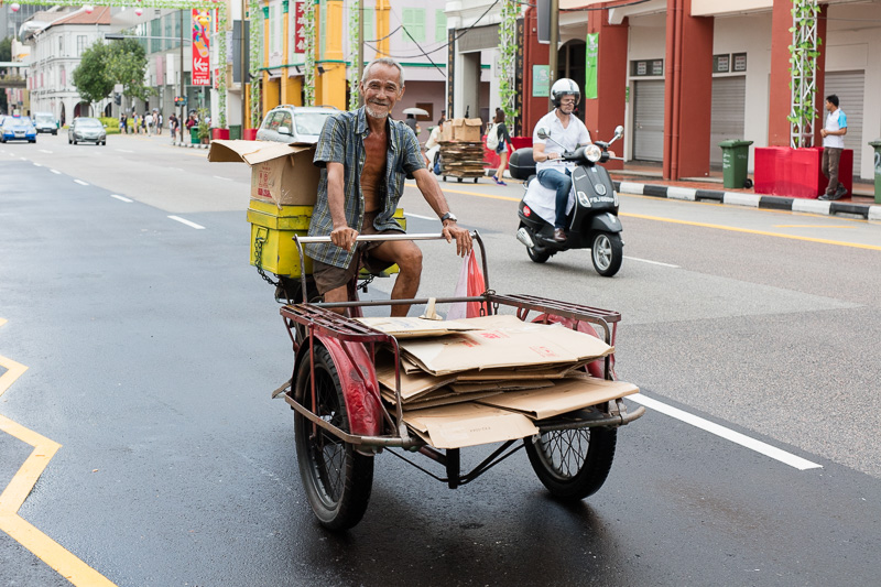 Cycling Along South Bridge Road, Singapore