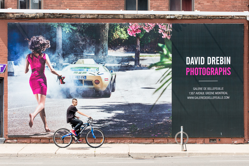 Bicycle Passing Billboard at Davenport & Avenue Road, Toronto