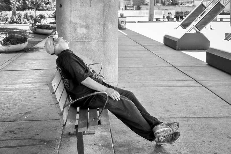 Asleep in Nathan Phillips Square
