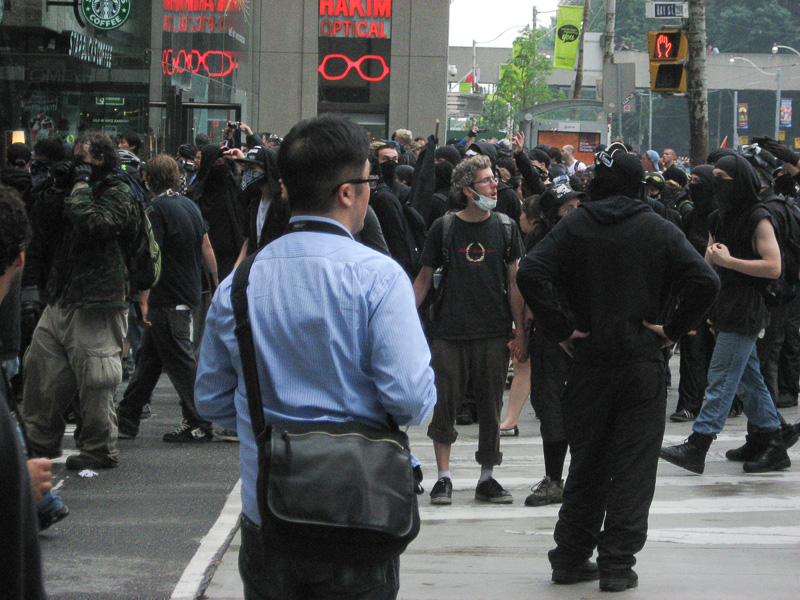Black Bloc at the G20 Summit, Toronto, Queen Street West and Bay Street