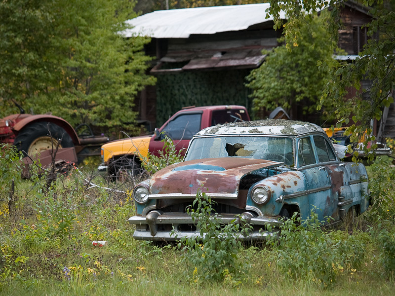 Rusted-out car in Vermilion Bay, ON