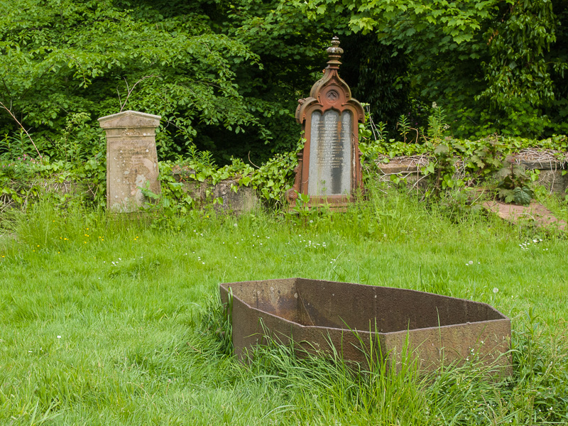 Mortsafe in Cadder Parish Church cemetery, Scotland