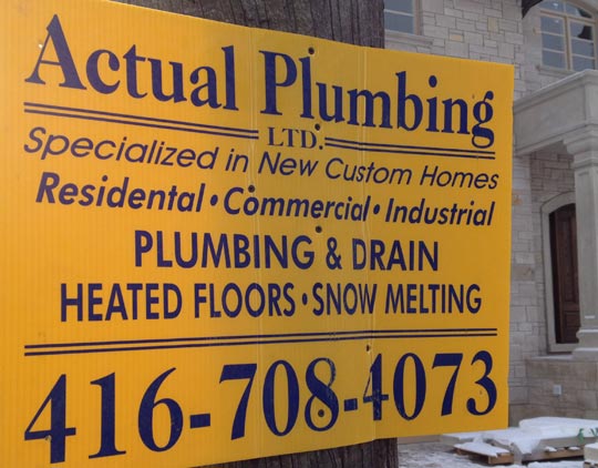 Sign advertising plumbing services