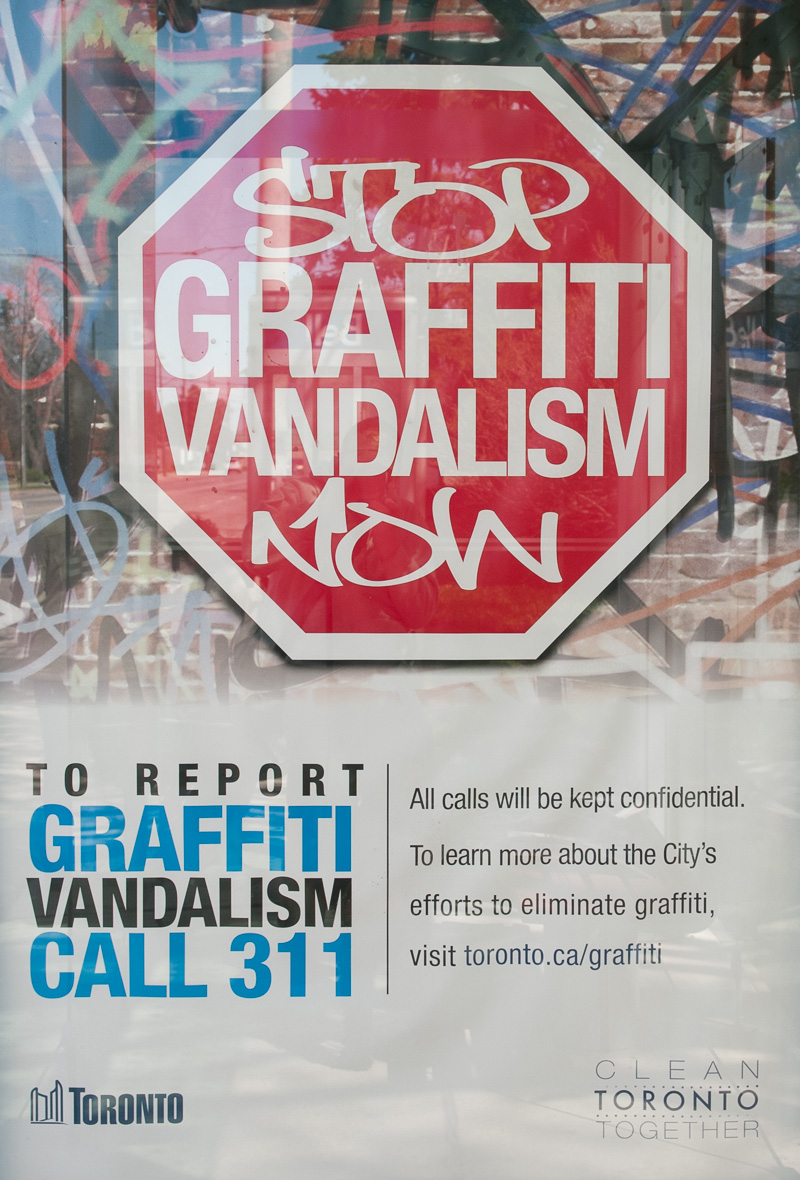 Anti-graffiti poster in Toronto