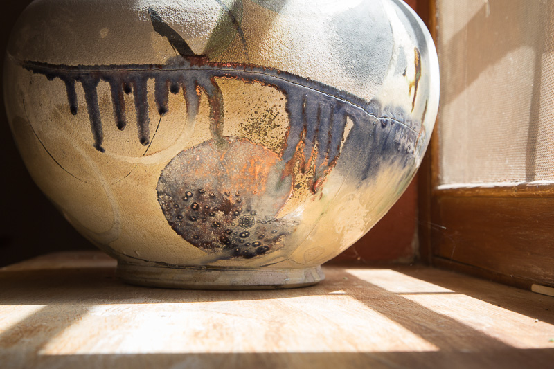 Clay bowl in early morning light