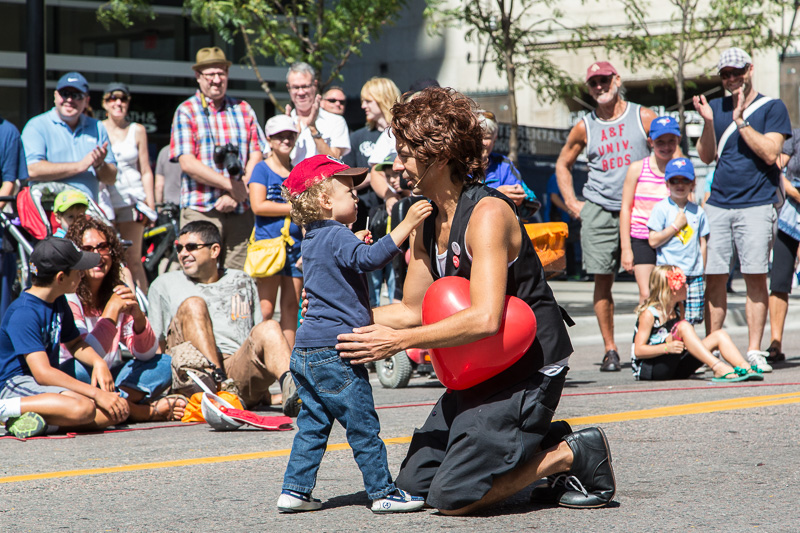 Man about to hug child