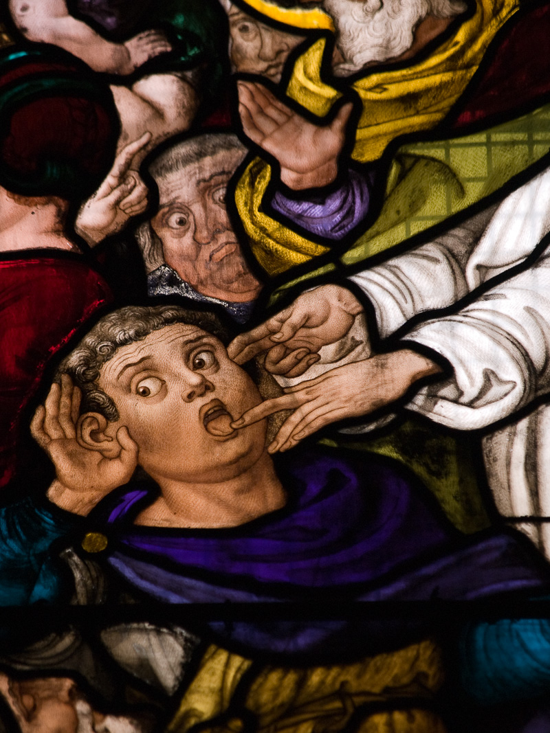 Detail from stained glass window at Paisley Abbey