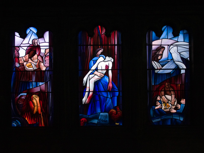 Stained Glass windows at St. Mary's Parish Church designed by Willie Rodger