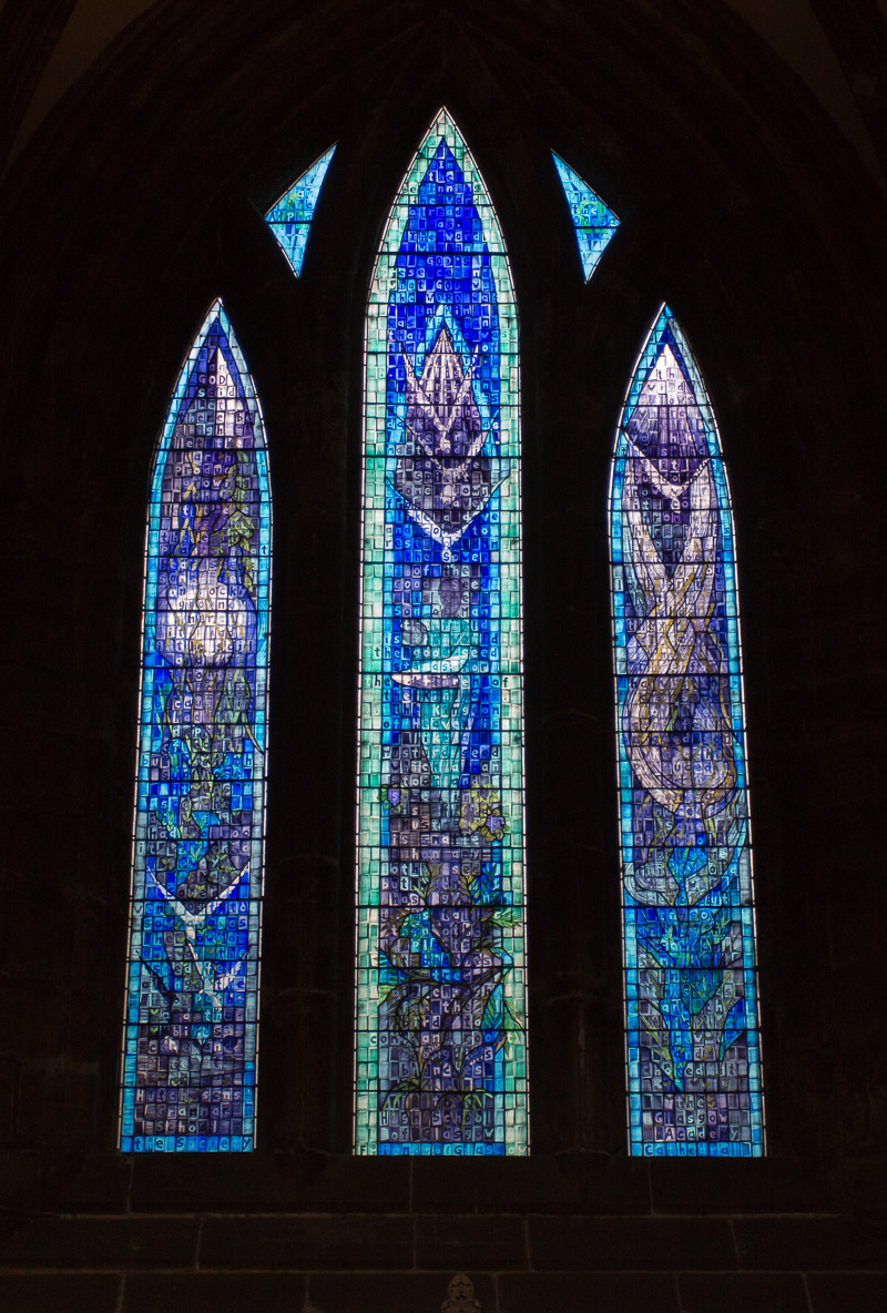 Millennium Window, by John K Clark, glasspainter, Glasgow Cathedral