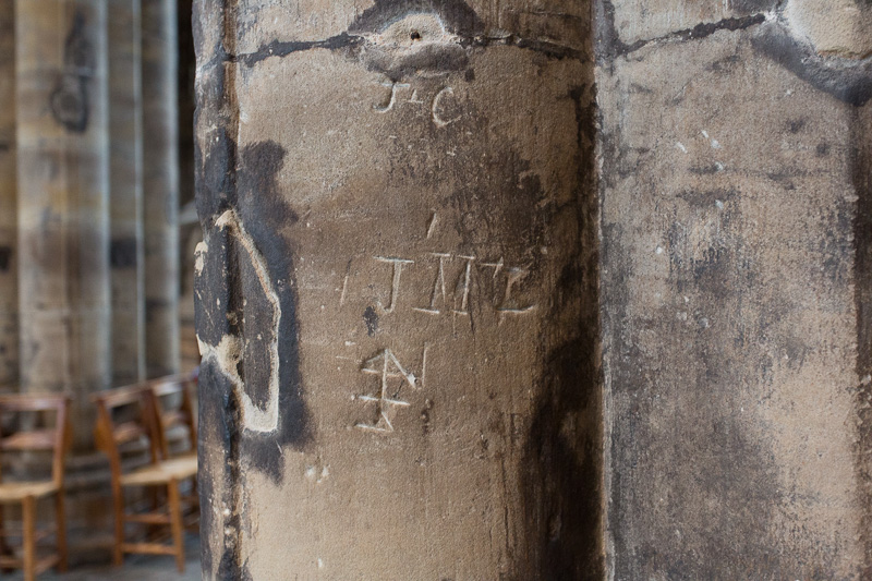 Graffiti for the ages: Scratches on a Column, Glasgow Cathedral