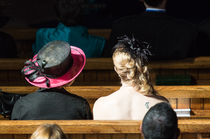 Wedding guests at St. Mary's Parish Church, Kirkintilloch