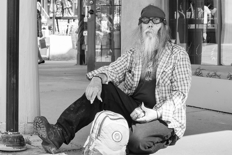Black and white photograph - portrait of stranger on street named Jim