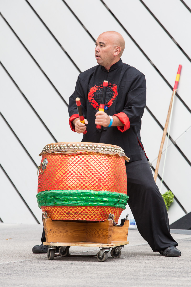 Drumming for the Lion Dance in front of the ROM
