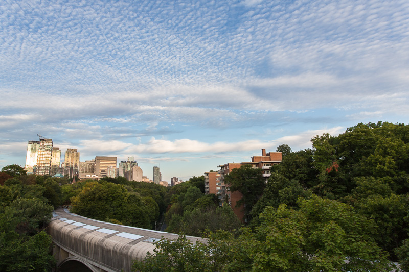Toronto's Line 2 subway passes over Rosedale Valley