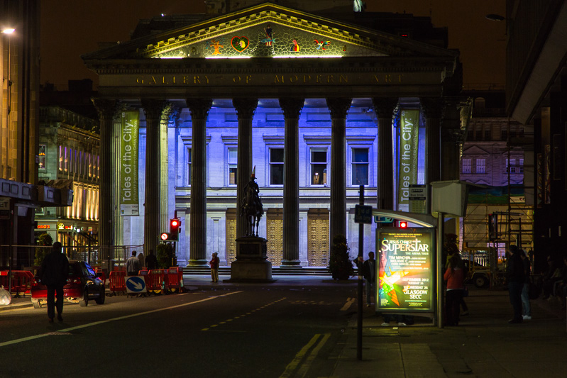 Night time at the Gallery of Modern Art, Glasgow