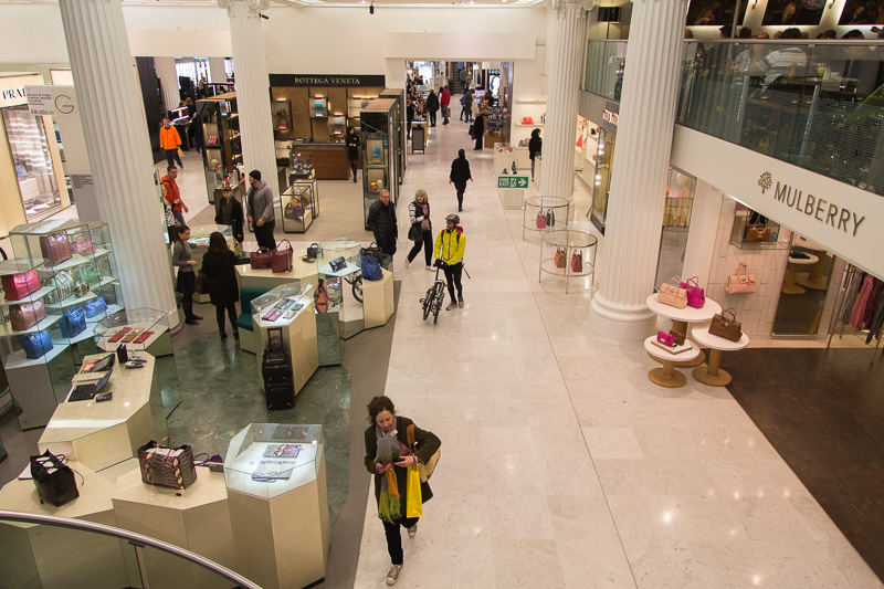View inside Selfridges Shopping Store