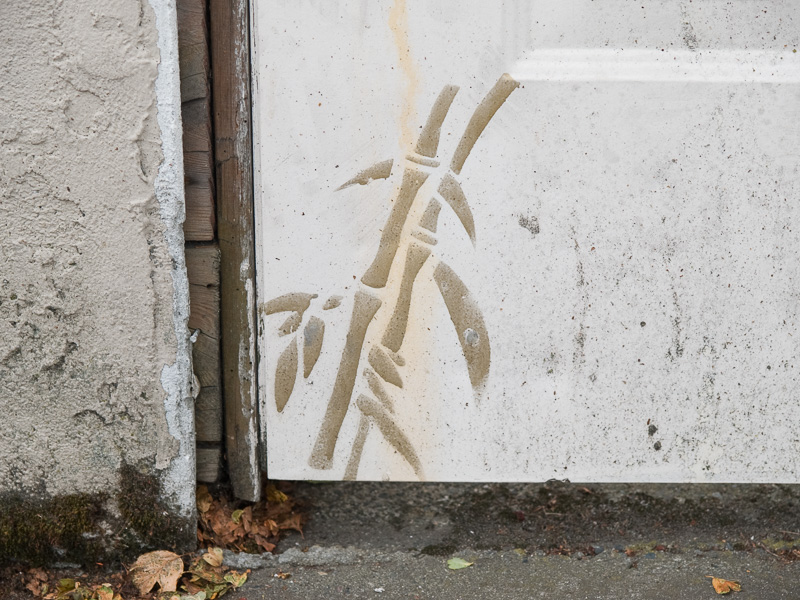 Bamboo shoots stencil, Victoria, B.C.