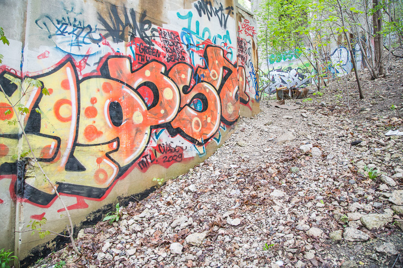 Graffiti under the Glen St. Bridge