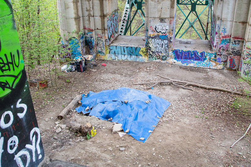 Graffiti under the Glen St. Bridge