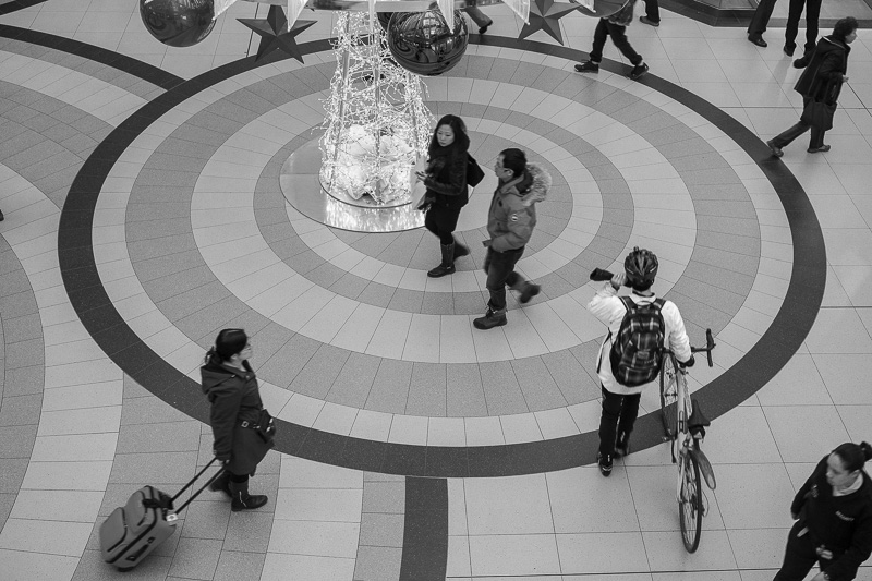 Under the Christmas tree in the Eaton Centre