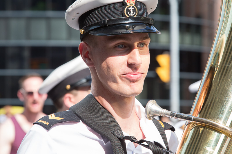 Tuba player, World Pride Parade, Toronto, 2014