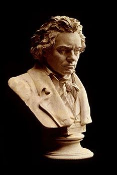 Bust of Ludwig van Beethoven - photograph by W.J. Baker [Public domain]
