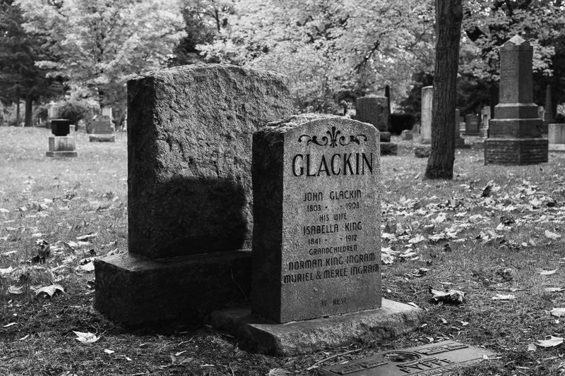 Headstone in St. James Cemetery, Toronto