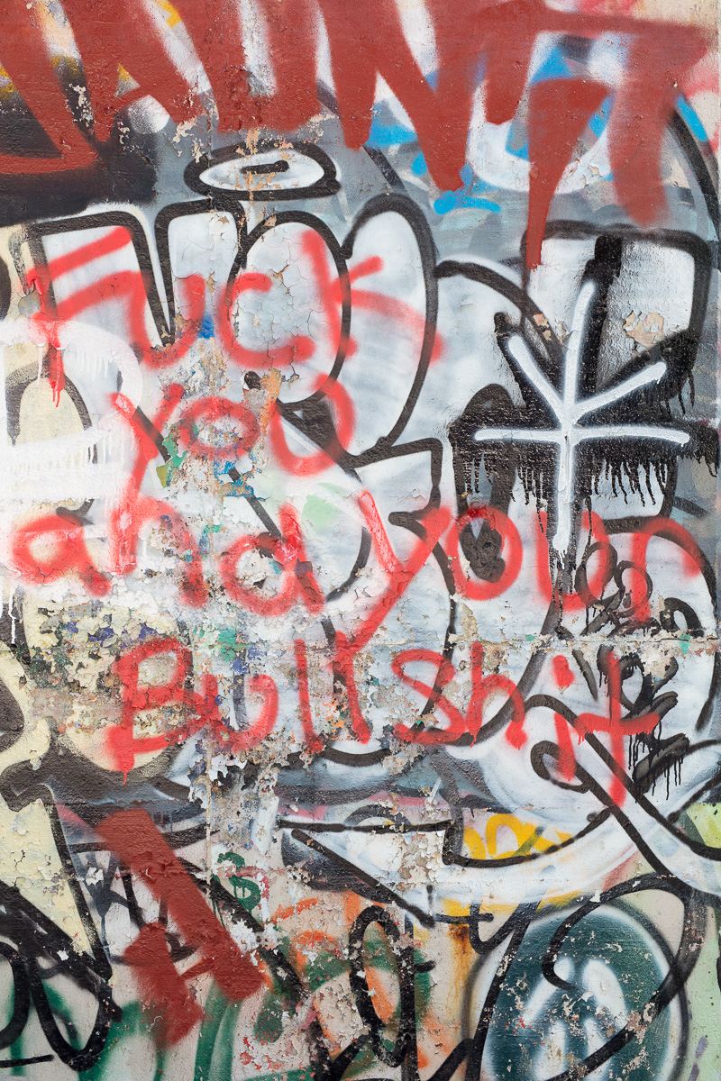 Graffiti on wall: Fuck you and your Bullshit