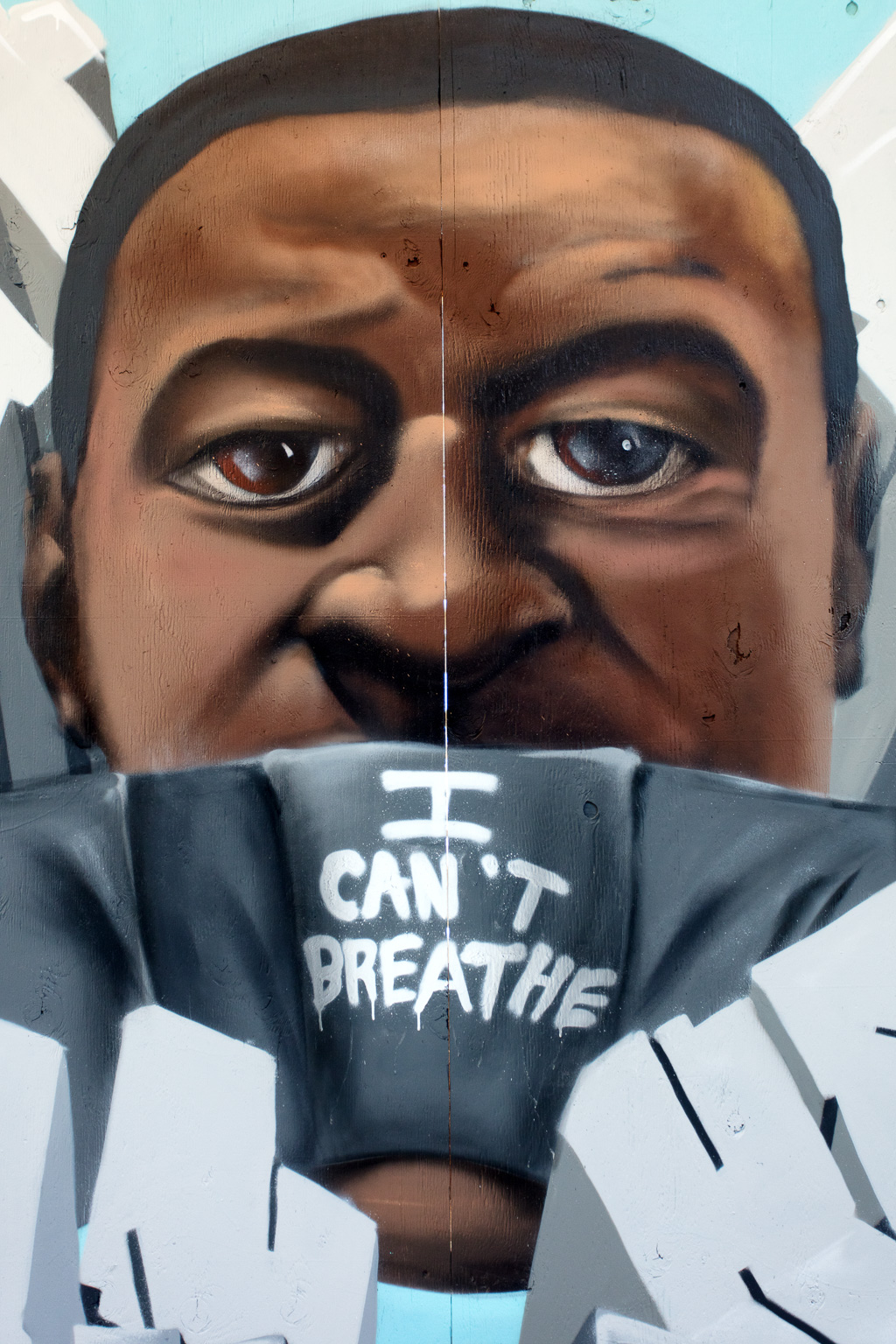I Can't Breathe - graffiti mural remembering George Floyd