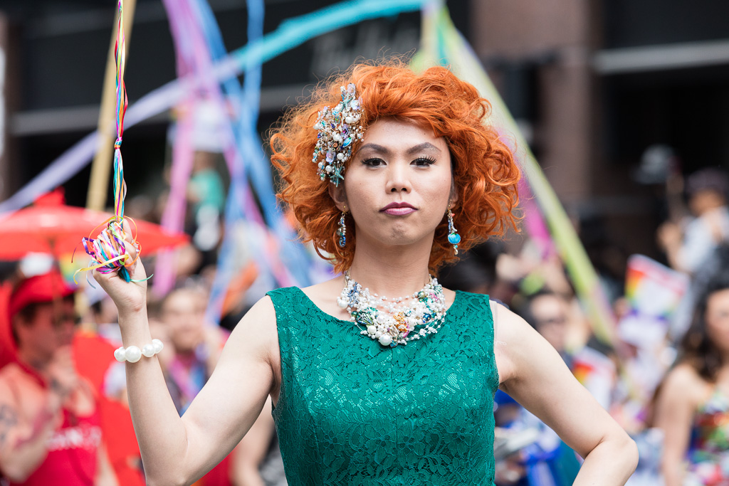 Green Dress, Orange Hair - Toronto Pride, 2017