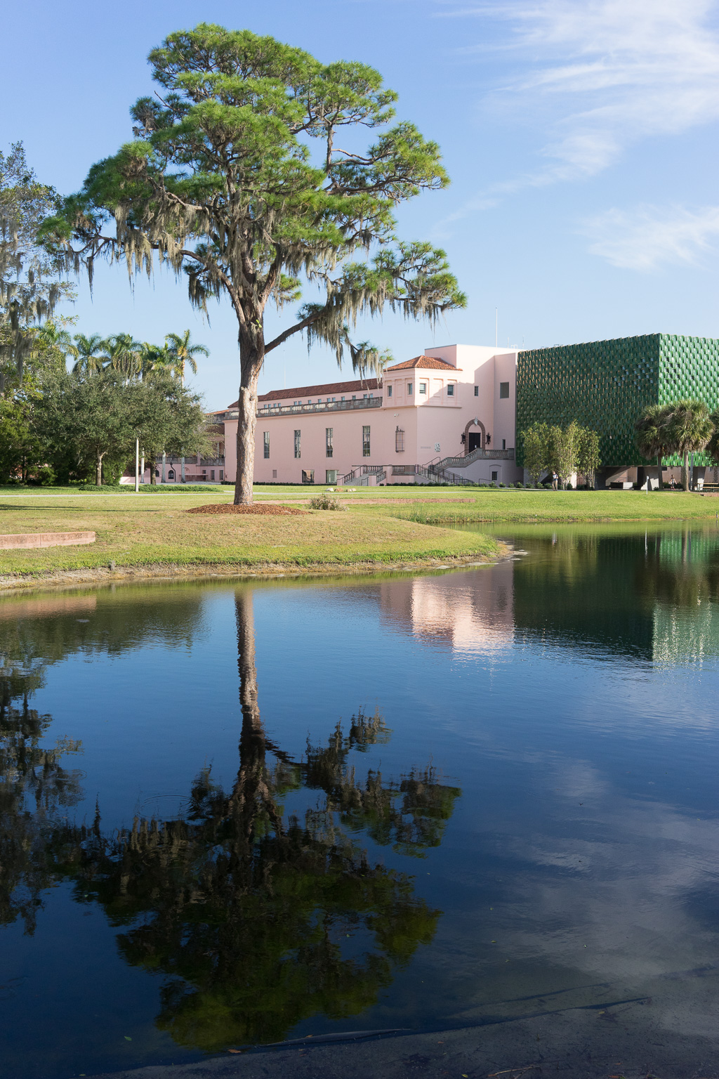 The John and Mable Ringling Art Museum - tree reflected in water