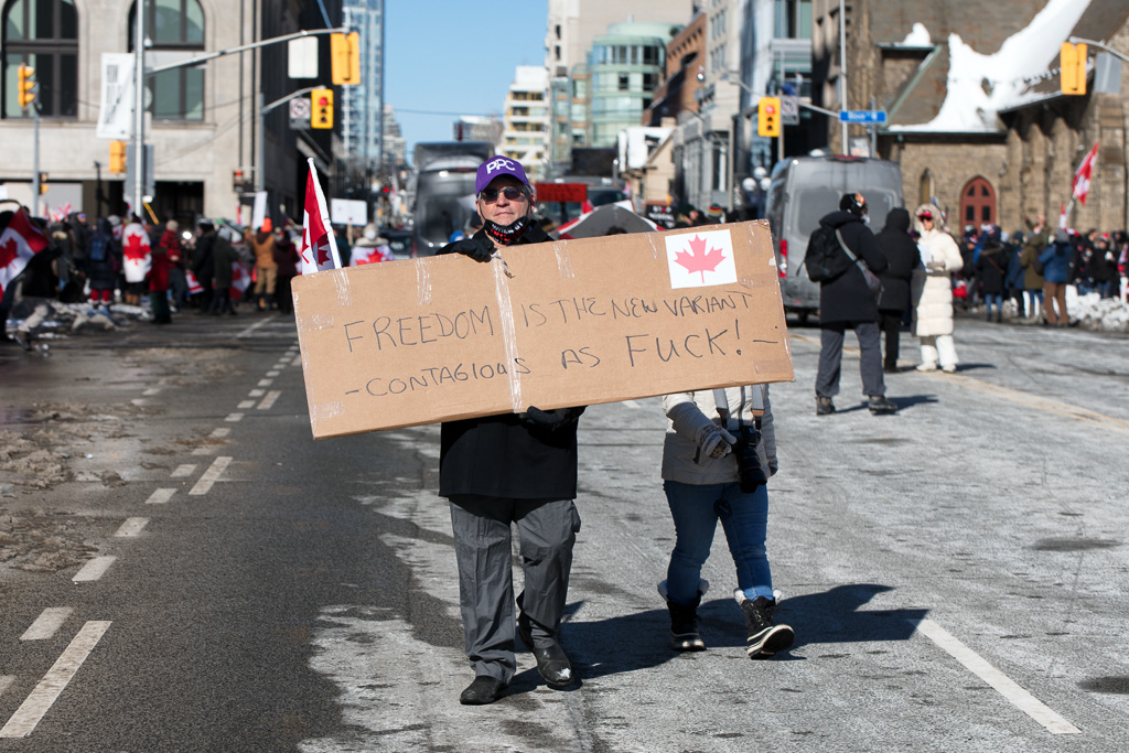 PPC Protesters walking down Queen's Park Crescent, Toronto
